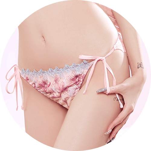 フェアリーアネモネブルーム育乳脇高ブラジャー&サイド紐バック透けフルバックショーツ