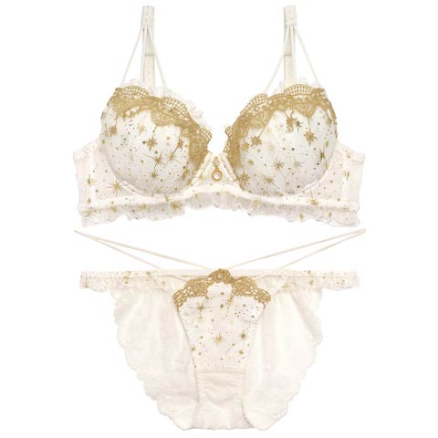 11/13新作!【明日花キララプロデュース/WhipBunny】Romantic Etoile Bra&Shorts/OffWhite ロマンティックエトワールブラ＆ショーツ/オフホワイト(オフホワイト-B65/ショーツM)