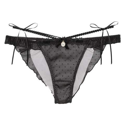 【明日花キララプロデュース/WhipBunny】Flocky Dot Girly Shorts / フロッキードットガーリーショーツ(フレンチブラック/フルバック-M)