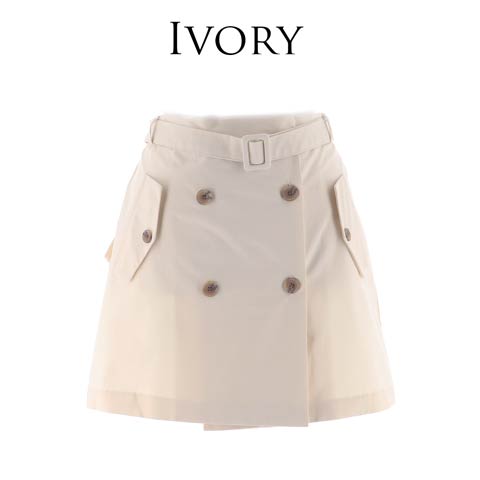 【明日花キララプロデュース/WhipBunny】Trench Style Mini Skirt トレンチ風ミニスカート(IVORY-FREE)