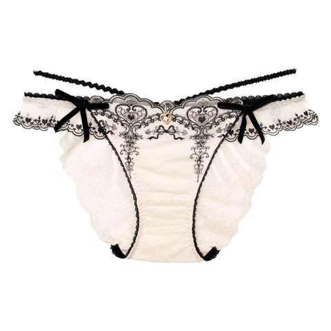 【明日花キララプロデュース/WhipBunny】Antique Ribbon Heart Shorts / アンティークリボンハートショーツ(ロイヤルアイボリー/フルバック-M)