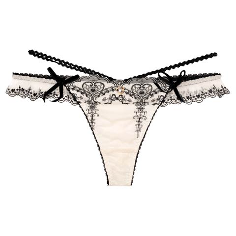 【明日花キララプロデュース/WhipBunny】Antique Ribbon Heart Shorts / アンティークリボンハートショーツ(ロイヤルアイボリー/Tバック-M)