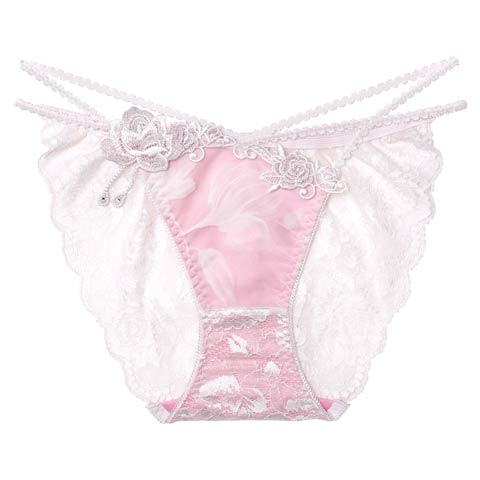 10/24新作!【明日花キララプロデュース/WhipBunny】Noble Flocky Rose Shorts / ノーブルフロッキーローズショーツ(ホワイトフロッキー/フルバック-M)