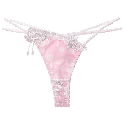 10/24新作!【明日花キララプロデュース/WhipBunny】Noble Flocky Rose Shorts / ノーブルフロッキーローズショーツ(ホワイトフロッキー/Tバック-M)