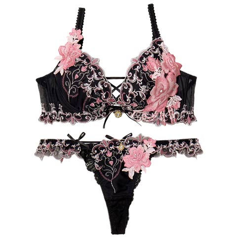 【明日花キララプロデュース/WhipBunny】Luxury Rose Heart Bra&T-back / ラグジュアリーローズハートブラ＆Tバック(メアリーローズ-B65/ショーツM)