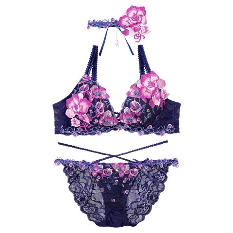 【明日花キララプロデュース/WhipBunny】ラディアントアイリスブルームブラ＆ショーツ［週替］[スーパーセール](ブルーアイリス-B65/ショーツM)