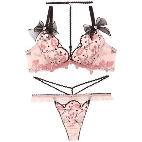 9/27再販!【明日花キララプロデュース/WhipBunny】Dazzling Rouge Cherry Bra&T-back / ダズリンルージュチェリーブラ＆Tバック［週替］[スーパーセール](ルージュブラック-B65/ショーツM)