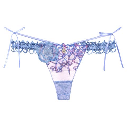 シャイニーフローラルレースサイド紐フルバックショーツ単品