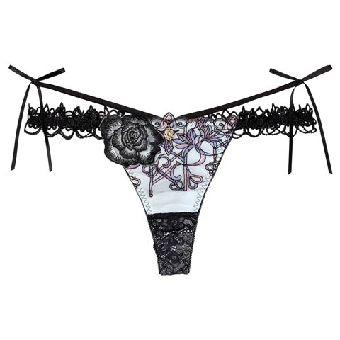 【明日花キララプロデュース/WhipBunny】Royal Stained Glass Shorts / ロイヤルステンドグラスショーツ(ブラック グラス/Ｔバック-M)