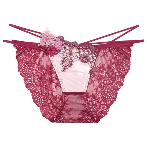 10/3再販!【明日花キララプロデュース/WhipBunny】Dressy Flower Lady Shorts / ドレッシーフラワーレディショーツ(ボルドー/フルバック-M)