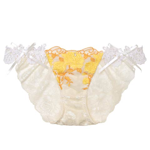 【明日花キララプロデュース/WhipBunny】Gorgeous Shine Rose Shorts ゴージャスシャインローズショーツ(イエロー/フルバック-M)