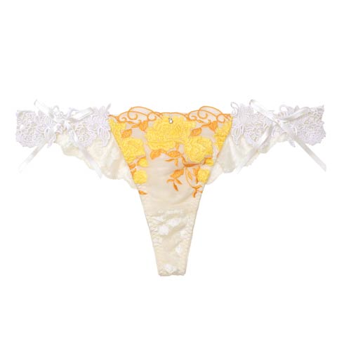 【明日花キララプロデュース/WhipBunny】Gorgeous Shine Rose Shorts ゴージャスシャインローズショーツ(イエロー/Tバック-M)