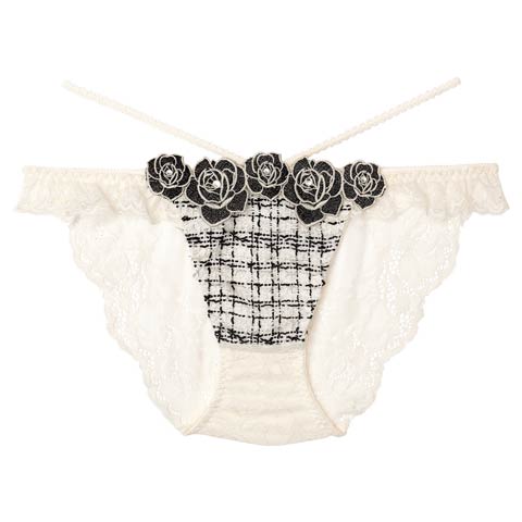 11/11再販!【明日花キララプロデュース/WhipBunny】Tweed Jewelry Rose Shorts / ツイードジュエリーローズショーツ(アイボリーツイード/フルバック-M)