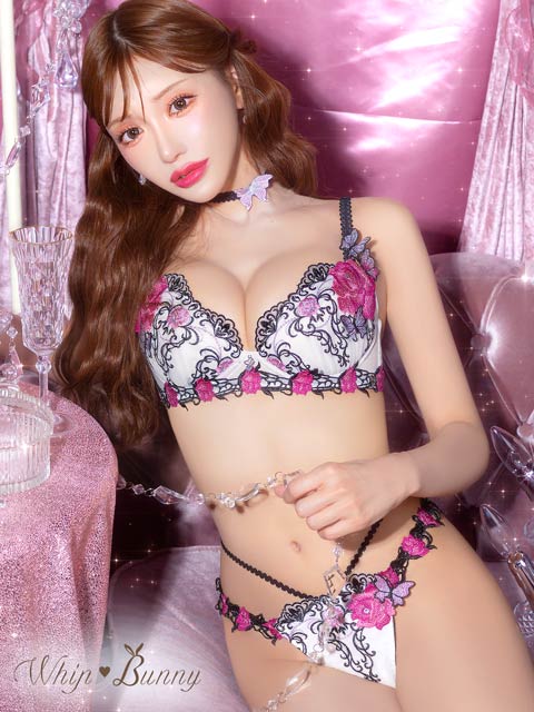 【明日花キララプロデュース/WhipBunny】Gothic Butterfly Bloom Bra&T-back / ゴシックバタフライブルームブラ＆Tバック