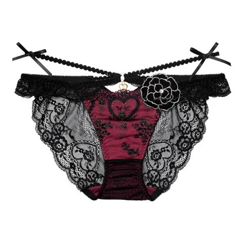 12/26新作!【明日花キララプロデュース/WhipBunny】Damasuku Heart Bloom Shorts / アラベスクハートブルームショーツ(ダマスクスレッド/フルバック-M)