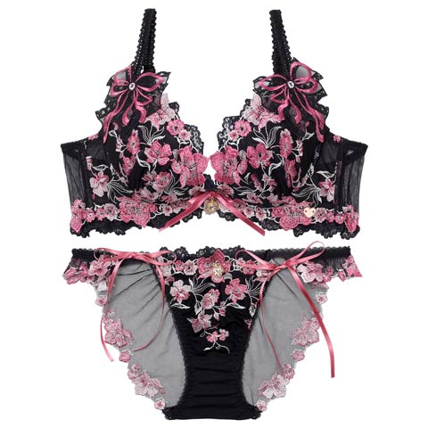 1/19新作!【明日花キララプロデュース/WhipBunny】Romantic Ribbon Bouquet Bra&Shorts/ ロマンティックリボンブーケブラ＆ショーツ(ピンクブーケ-B65/ショーツM)