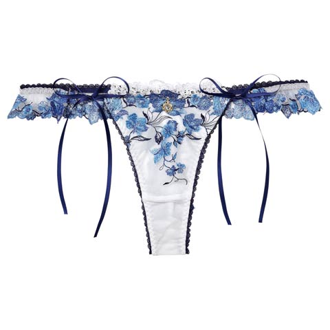 1/19新作!【明日花キララプロデュース/WhipBunny】Romantic Ribbon Bouquet Shorts/ ロマンティックリボンブーケショーツ(ブルーブーケ/Tバック-M)