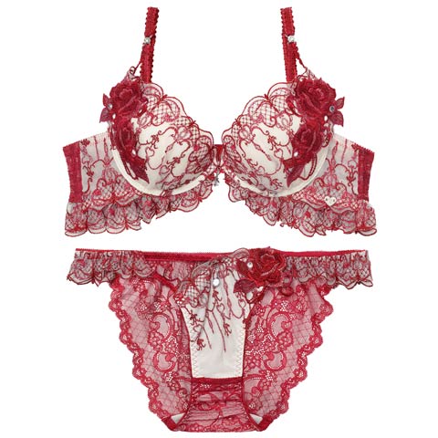 1/26新作!【明日花キララプロデュース/WhipBunny】Gorgeous Masquerade Bra&Shorts/ ゴージャスマスカレードブラ＆ショーツ(ロイヤルレッド-B65/ショーツM)