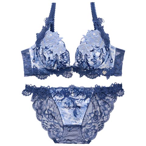 【明日花キララプロデュース/WhipBunny】Butterfly Rose Garden Bra&Shorts / バタフライローズガーデンブラ＆ショーツ(ブルーバタフライ-B65/ショーツM)