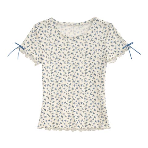 【明日花キララプロデュース/WhipBunny】Girly Flower T-shirt ガーリーフラワーTシャツ(IVOLY-フリー)