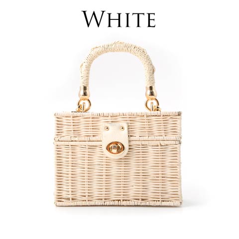 Square Basket bag スクエア型カゴバッグ(ホワイト-FREE)