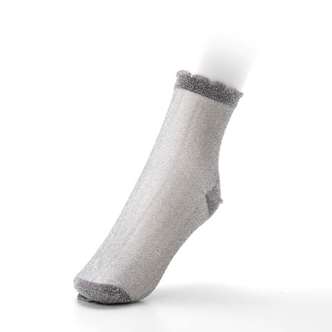 【明日花キララプロデュース/WhipBunny】Simple lame Socks シンプルラメソックス(DARKGRAY-FREE)