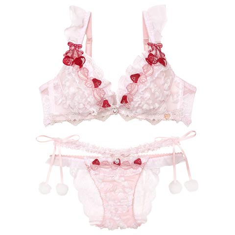 【明日花キララプロデュース/WhipBunny】Cutie Shortcake Bra&Shorts / キューティーショートケーキブラ＆ショーツ(ホワイトショートケーキ-B65/ショーツM)