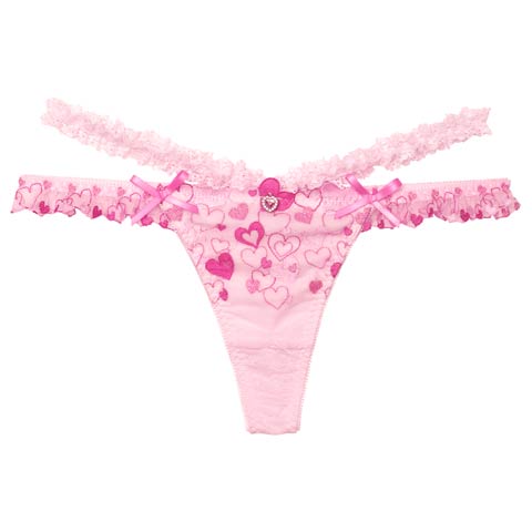 【明日花キララプロデュース/WhipBunny】Sweetie Heart Frill Shorts / スウィーティーハートフリルショーツ(ハートピンク/Tバック-M)