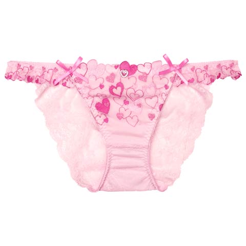 【明日花キララプロデュース/WhipBunny】Sweetie Heart Frill Shorts / スウィーティーハートフリルデザイン違いショーツ(ハートピンク/フルバック-M)