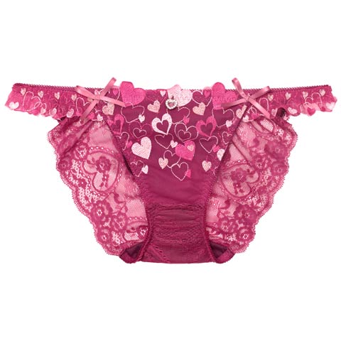 【明日花キララプロデュース/WhipBunny】Sweetie Heart Frill Shorts / スウィーティーハートフリルデザイン違いショーツ(ハートベリー/フルバック-M)