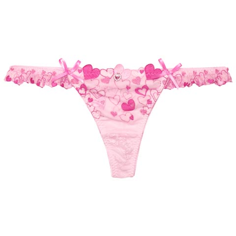 【明日花キララプロデュース/WhipBunny】Sweetie Heart Frill Shorts / スウィーティーハートフリルデザイン違いショーツ(ハートピンク/Tバック-M)