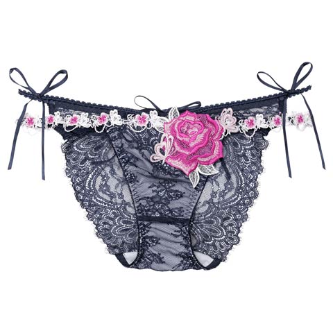 【明日花キララプロデュース/WhipBunny】Brilliance Rose Papillon Shorts / ブリリアンスローズパピヨンショーツ(アイラッシュネイビー/フルバック-M)