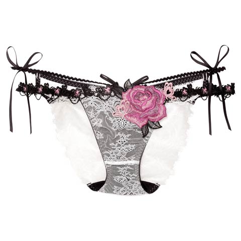 【明日花キララプロデュース/WhipBunny】Brilliance Rose Papillon Shorts / ブリリアンスローズパピヨンショーツ(アイラッシュアイボリー/フルバック-M)