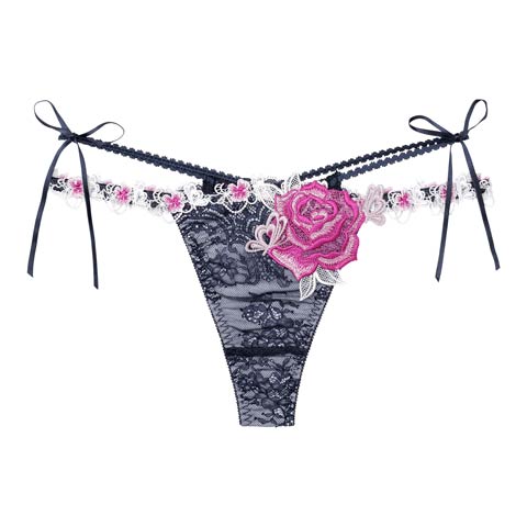 【明日花キララプロデュース/WhipBunny】Brilliance Rose Papillon Shorts / ブリリアンスローズパピヨンショーツ(アイラッシュネイビー/Tバック-M)