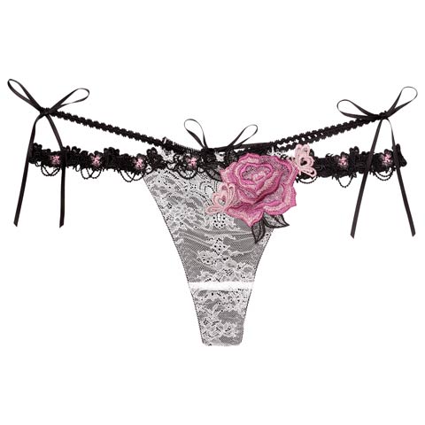 【明日花キララプロデュース/WhipBunny】Brilliance Rose Papillon Shorts / ブリリアンスローズパピヨンショーツ(アイラッシュアイボリー/Tバック-M)