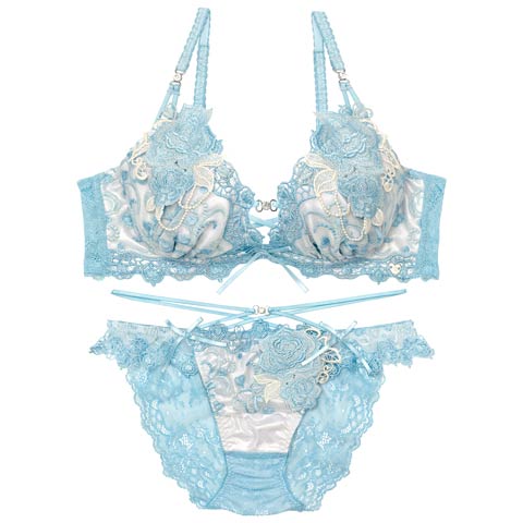 11/22再販!【明日花キララプロデュース/WhipBunny】Glitter Rose Tiara Bra&Shorts / グリッターローズティアラブラ＆ショーツ(シャインライトブルー-B65/ショーツM)