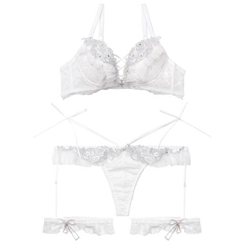 1/9新作!【明日花キララプロデュース/WhipBunny】Queen Rose Bijou Bra&T-back/ クイーンローズビジューブラ＆Tバック(ホワイトクリスタル-B65/ショーツM)