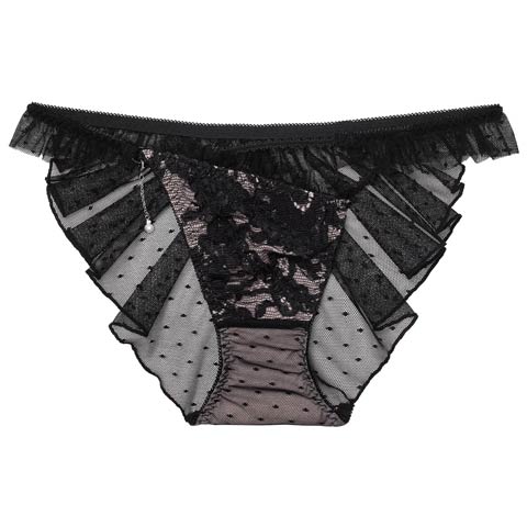 2/27新作!【明日花キララプロデュース/WhipBunny】Dot Ribbon Tulle Shorts / ドットリボンチュールショーツ(ブラックリボン/フルバック-M)