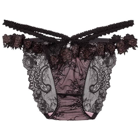 2/6新作!【明日花キララプロデュース/WhipBunny】Crystal Rose Frill Shorts / クリスタルローズフリルショーツ(クリスタルブラック/フルバック-M)