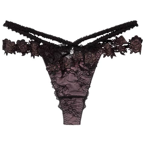 2/6新作!【明日花キララプロデュース/WhipBunny】Crystal Rose Frill Shorts / クリスタルローズフリルショーツ(クリスタルブラック/Tバック-M)