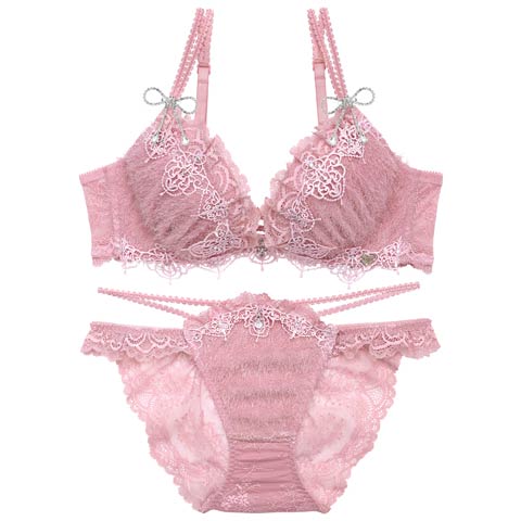 4/24新作!【明日花キララプロデュース/WhipBunny】Sweet Shaggy Knit Bra&Shorts / スウィートシャギーニットブラ＆ショーツ(ピンクシャギー-B65/ショーツM)