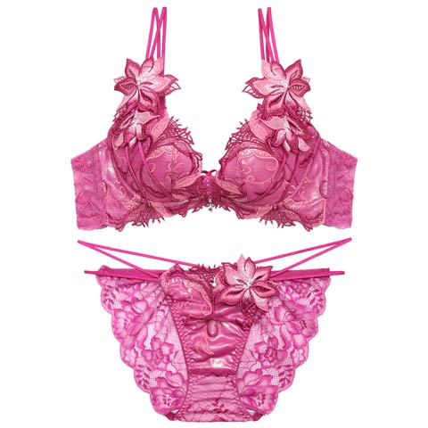 5/4新作!【明日花キララプロデュース/WhipBunny】Spark Rich Flower Bra&Shorts / スパークリッチフラワーブラ＆ショーツ(スパークピンク-B65/ショーツM)