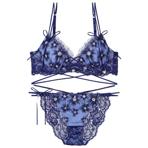 【明日花キララプロデュース/WhipBunny】Aurora Shine Sequin Bra&Shorts / オーロラシャインスパンコールブラ＆ショーツ(スパークルネイビー-B65/ショーツM)