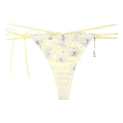 【明日花キララプロデュース/WhipBunny】Aurora Shine Sequin Shorts / オーロラシャインスパンコールショーツ［週末セール］(スパークルレモン/Tバック-M)