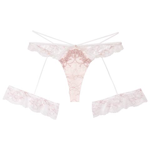 【明日花キララプロデュース/WhipBunny】Luxe Rose Gold Shorts / リュクスローズゴールドショーツ(ローズゴールドホワイト/Tバック-M)