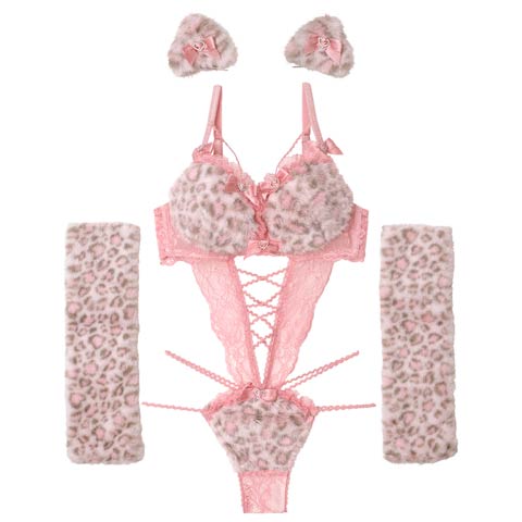 【明日花キララプロデュース/WhipBunny】Leopard Lovely Cat Lingerie / レオパードラブリーキャットランジェリー(レオパードピンク-S)