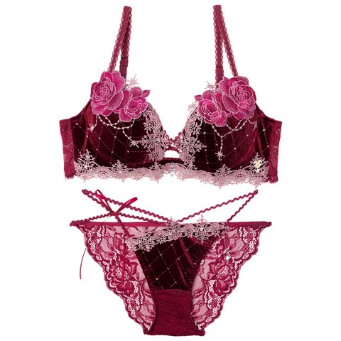 10/10新作!【明日花キララプロデュース/WhipBunny】Luxe Jewelry Velour Bra&Shorts / リュクスジュエリーベロアブラ＆ショーツ(ルベライトバイオレット-B65/ショーツM)