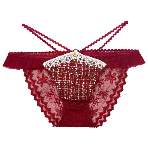 11/21新作!【明日花キララプロデュース/WhipBunny】Luxury Snow Tweed Shorts / ラグジュアリースノーツイードショーツ(カーディナルレッド/フルバック-M)