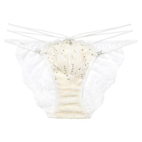 1/30新作!【明日花キララプロデュース/WhipBunny】Elegant Arch Corsage Shorts/ エレガントアーチコサージュショーツ(ホワイトマグノリア/フルバック-M)