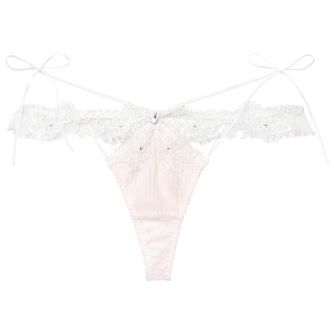 2/20新作!【明日花キララプロデュース/WhipBunny】Pleats Bijou Rose Shorts / プリーツビジューローズショーツ(ホワイトクラシカル/Tバック-M)